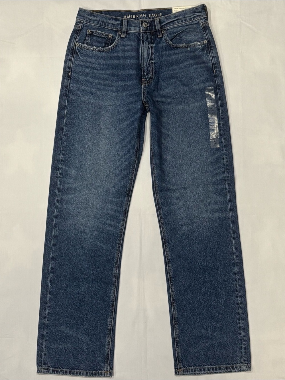 American Eagle Outfitters Women's Straight Leg Jeans in Dark Blue